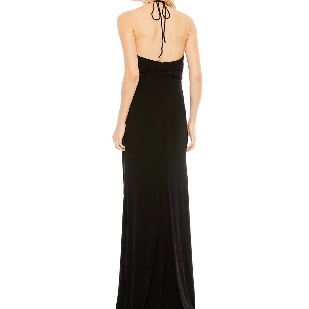 Mac Duggal Black Ring Cutout Halter Gown – Size 2 Formal Wedding Guest Black Tie - Picture 3 of 12